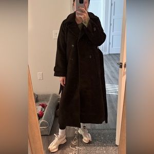 NWT Abercrombie women’s Wool-Blend Trench Coat in dark Brown